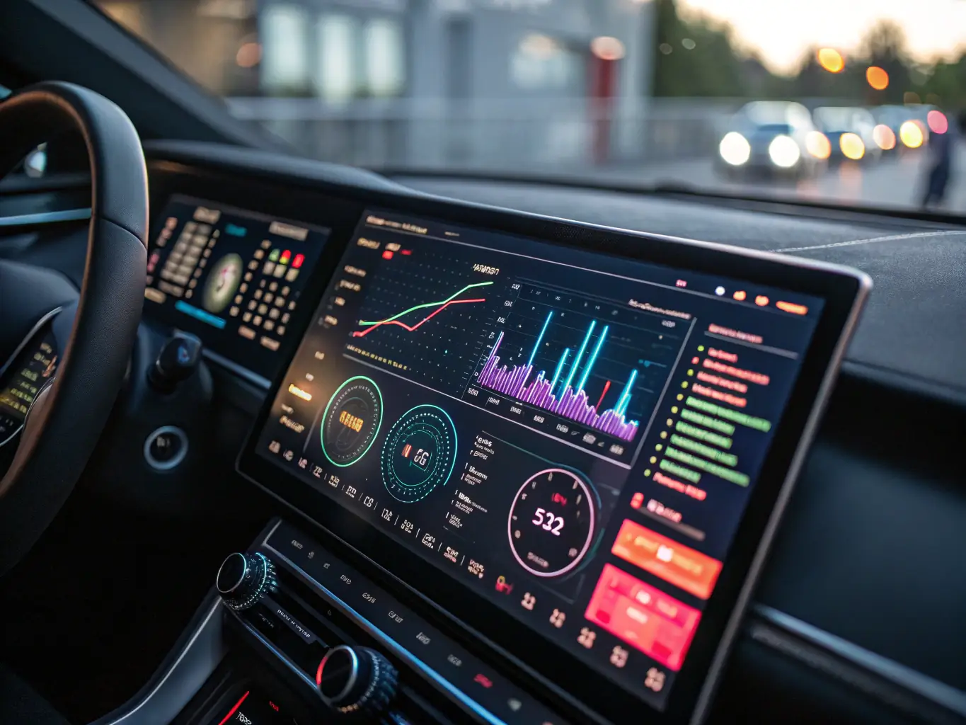 An AI-powered dashboard illustrating Modaltech's AI integration services, showcasing data analysis, automation, and personalized user experiences.